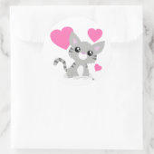 Sticker pour Kitty gris de la Saint-Valentin (Sac)