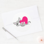 Sticker pour Kitty gris de la Saint-Valentin (Enveloppe)