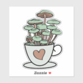 Sticker pour la coupe de café/thé de champignons (Feuille)