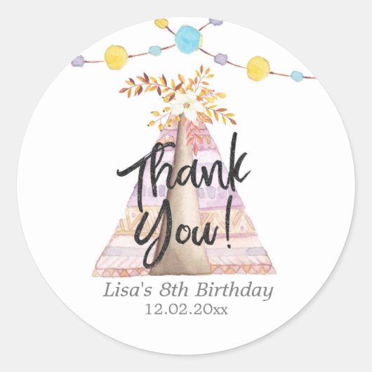 Sticker pour la fête d'anniversaire de la fille Pe (Devant)