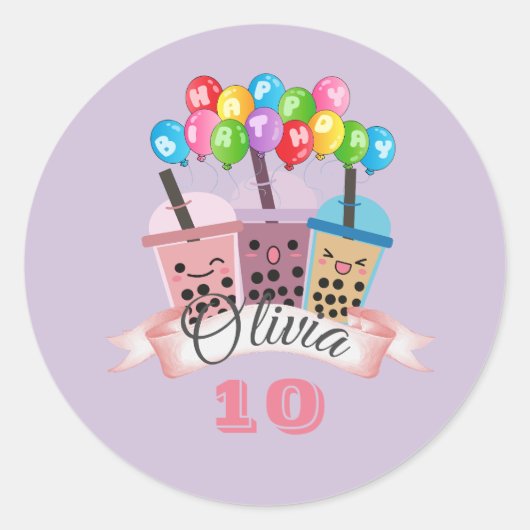 Sticker pour la fête d'anniversaire de l'adorable  (Devant)