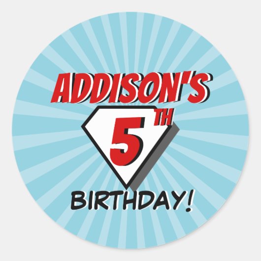 Sticker pour la fête d'anniversaire de Superhero C (Devant)