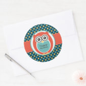 Sticker pour la fête d'anniversaire Polka Dot Owl (Enveloppe)