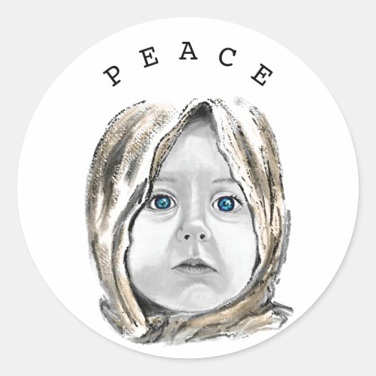 Sticker pour la paix avec Little Girl Hope (Devant)