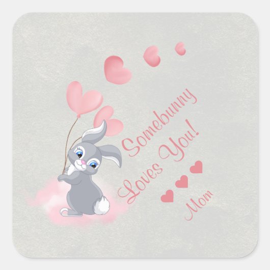 Sticker pour la Saint Valentin de lapin en caricat (Devant)