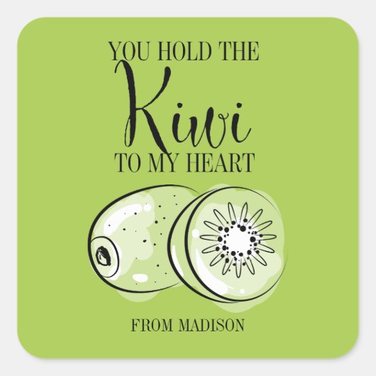 Sticker pour la Saint Valentin Kiwi Heart Funny Fr (Devant)