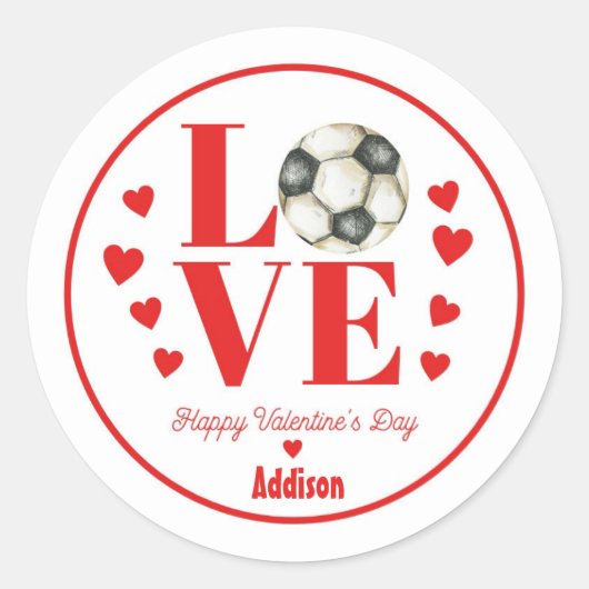 Sticker pour la Saint Valentin, Soccer AMOUR (Devant)