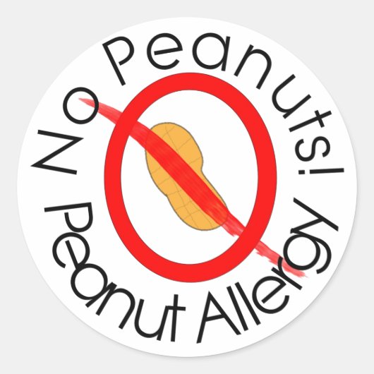 Sticker pour l'allergie aux arachides Pas de cacah (Devant)