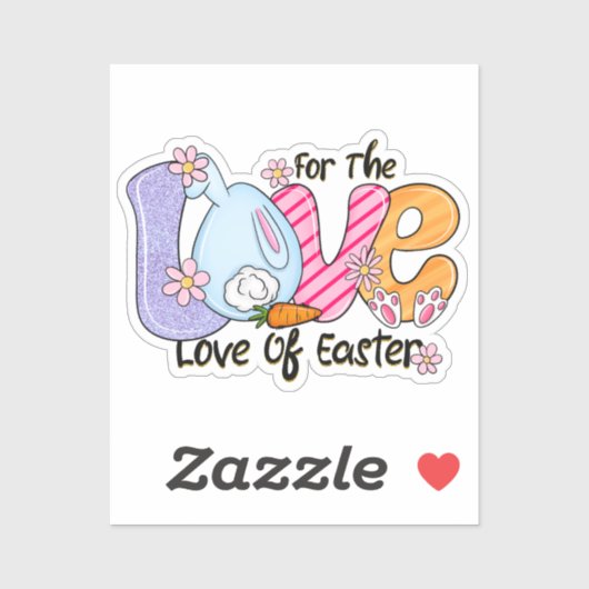 Sticker Pour l'amour de Pâques (Feuille)