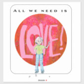 Sticker pour l'amour et la paix (Feuille)