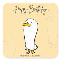 Sticker pour l'anniversaire de canard drôle - Cade