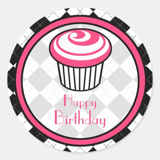 Sticker pour l'anniversaire de Cupcake rose - Jacq (Devant)