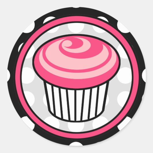 Sticker pour l'anniversaire de Cupcake rose - Poin (Devant)