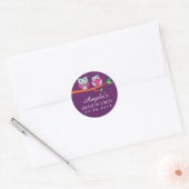 Sticker pour l'anniversaire de la chouette violett (Enveloppe)
