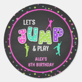 Sticker pour l'anniversaire de Trampoline - Fille (Devant)