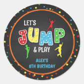 Sticker pour l'anniversaire de Trampoline - Garçon (Devant)