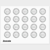 Sticker pour l'anniversaire du Mariage d'argent (Feuille)