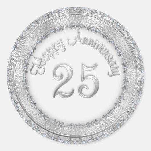 Sticker pour l'anniversaire du Mariage d'argent (Devant)