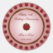 Sticker pour l'anniversaire du Mariage Ruby (Devant)