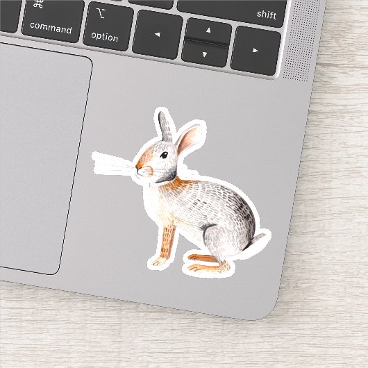 Sticker pour lapin animal gris et brun élégant (Détail)