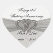 Sticker pour le 25e anniversaire du Mariage Damask (Devant)