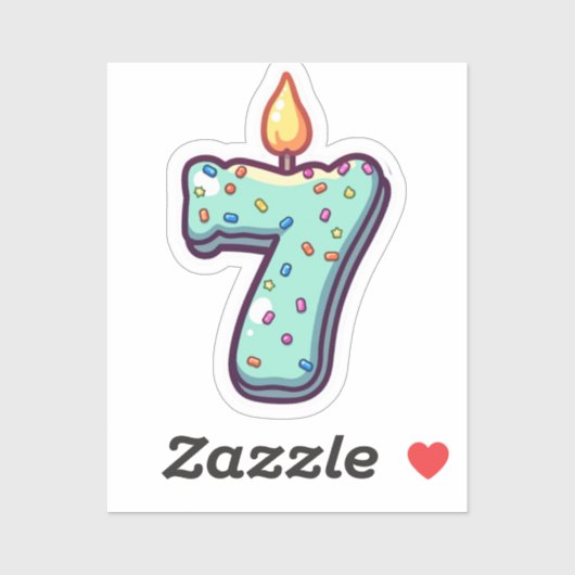 Sticker pour le 7e anniversaire (Feuille)