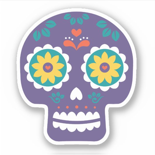 Sticker pour le crâne sucre Día de Los Muertos (Devant)