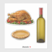 Sticker pour le dîner de Thanksgiving (Feuille)