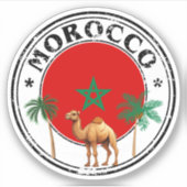 Sticker pour le drapeau du Maroc rond-Parfait (Devant)
