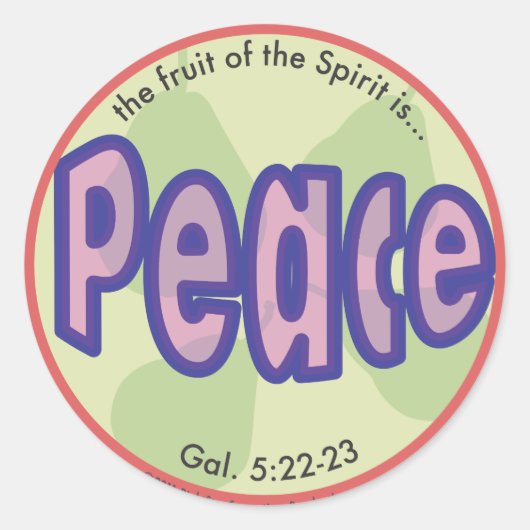 Sticker pour le fruit de paix de l'Esprit (Devant)