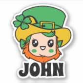 Sticker pour le nom de la Saint Patrick Leprechaun (Devant)