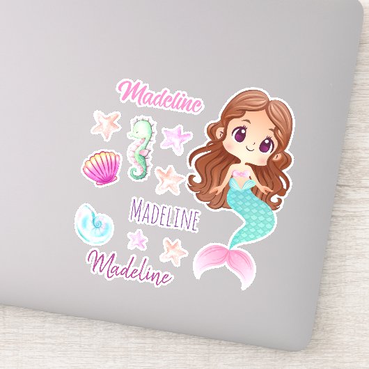Sticker pour le nom de la sirène de l'enfant amusa (Détail)
