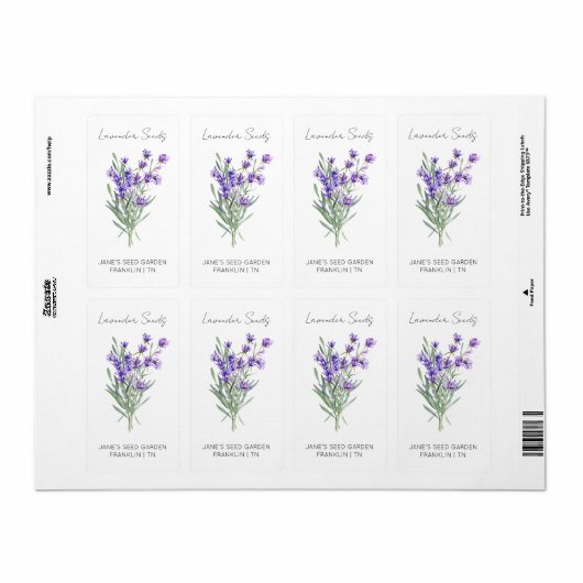 Sticker pour le paquet de semences | Lavender Seed (Feuille entière)