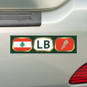 Sticker pour le pare-chocs Liban Carte du drapeau (En voiture)