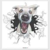 Sticker pour le visage de chien drôle (Feuille)