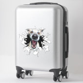 Sticker pour le visage de chien drôle (Sur valise)