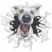 Sticker pour le visage de chien drôle (Devant)