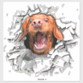 Sticker pour le visage de chien drôle (Feuille)