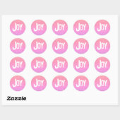 Sticker pour l'enveloppe de Noël rose moderne Joy (Feuille)