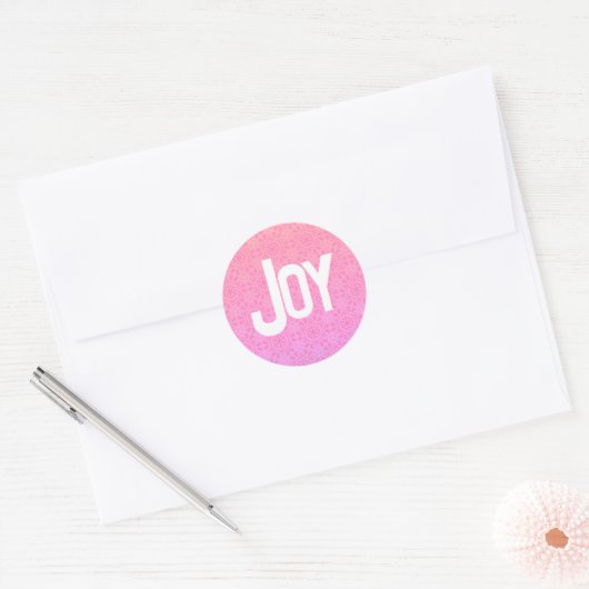 Sticker pour l'enveloppe de Noël rose moderne Joy (Enveloppe)