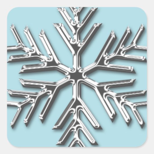 Sticker pour l'enveloppe de Noël Silver Snowflake (Devant)