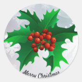 Sticker pour l'enveloppe Holly de Noël pour phoque (Devant)