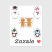 Sticker pour les amis de Noël (Feuille)