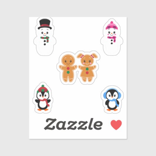 Sticker pour les amis de Noël (Feuille)