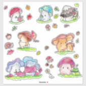 Sticker pour les amis des champignons Kawaii (Feuille)