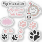 Sticker Pour les enfants, petits chatons, traces de chaton (Devant)