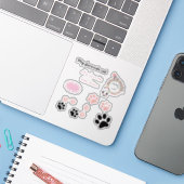 Sticker Pour les enfants, petits chatons, traces de chaton (Ordinateur portable avec iPhone)