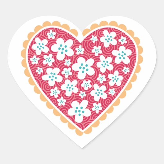 Sticker pour les fleurs du coeur de Valentine (Devant)