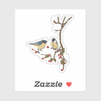 Sticker pour les oiseaux neigeux