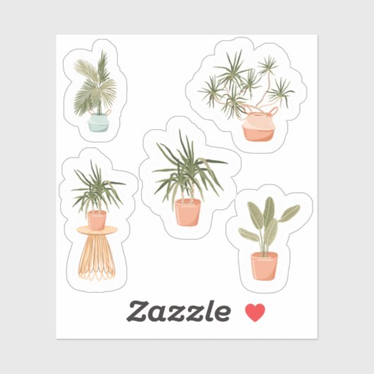 Sticker pour les plantes ménagères en pots - Illus (Feuille)